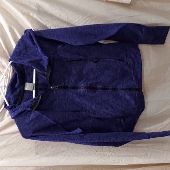 Champion Purple and Black Blended Pattern Zipper Hoodie w/ Thumb Holes Size Med - Picture 2 of 9